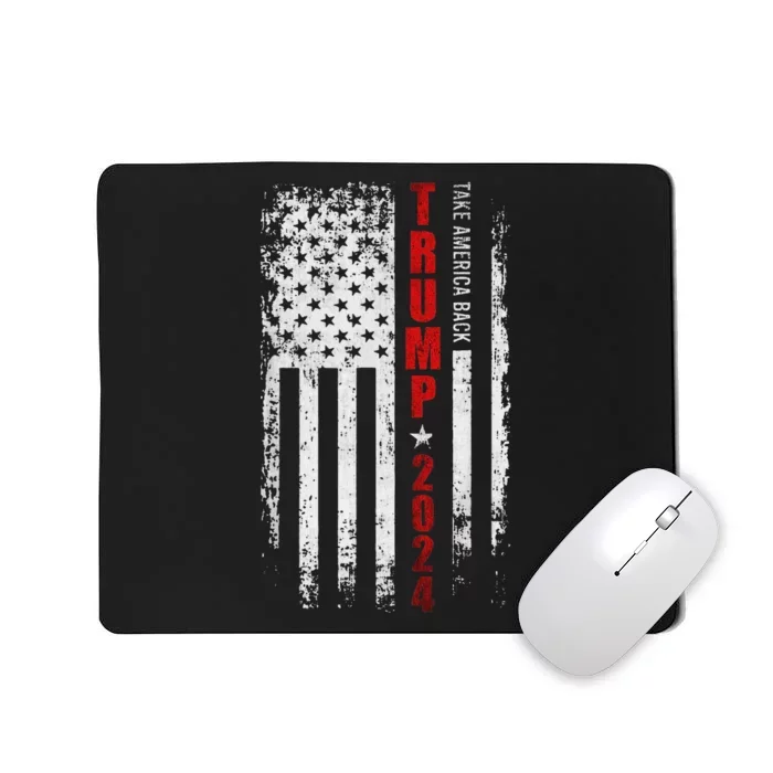 Donald Trump 2024: Patriotic Take America Back With Flag Mousepad