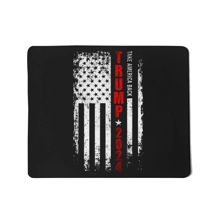 Donald Trump 2024: Patriotic Take America Back With Flag Mousepad