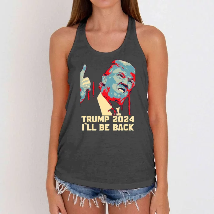 Donald Trump 2024 Take America Back USA United States Women's Knotted Racerback Tank