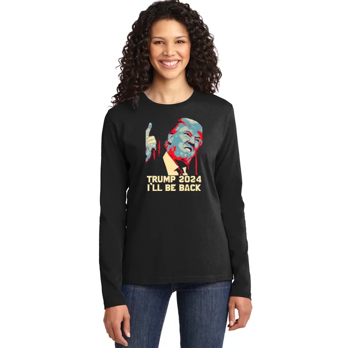 Donald Trump 2024 Take America Back USA United States Ladies Long Sleeve Shirt