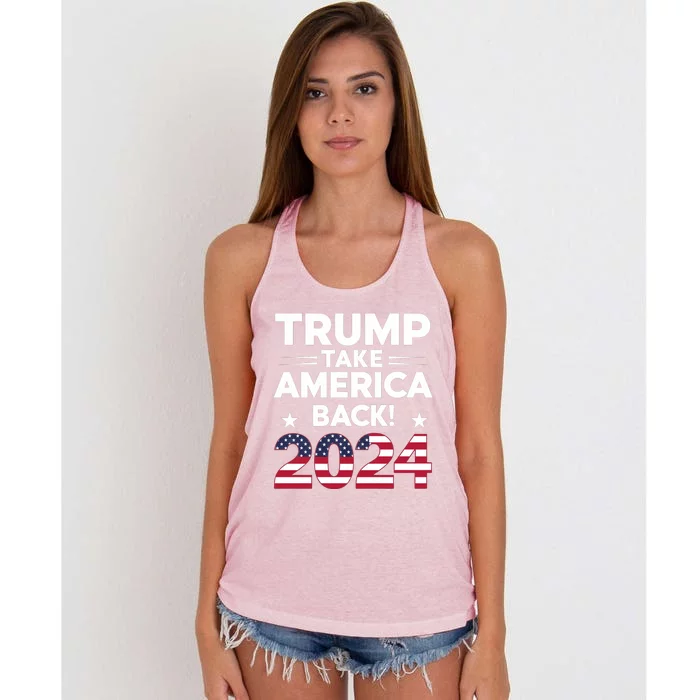 Donald Trump 2024 Take America Back The Return Gift Women's Knotted Racerback Tank