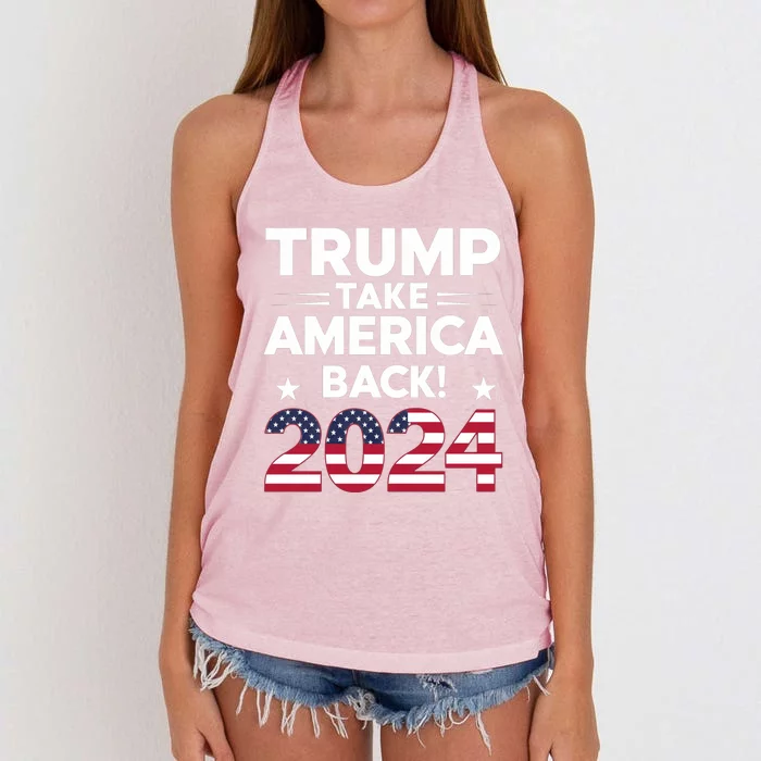 Donald Trump 2024 Take America Back The Return Gift Women's Knotted Racerback Tank