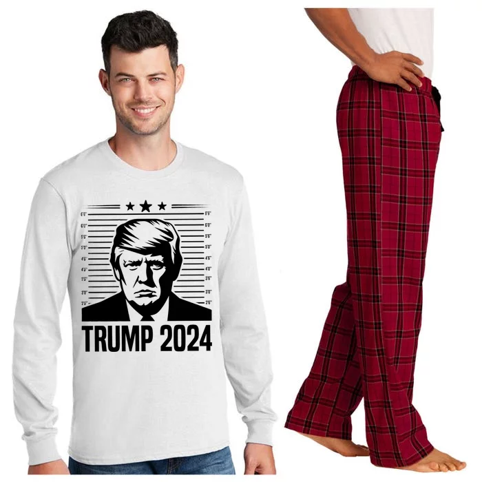 Donald Trump 2024 Mugshot Long Sleeve Pajama Set