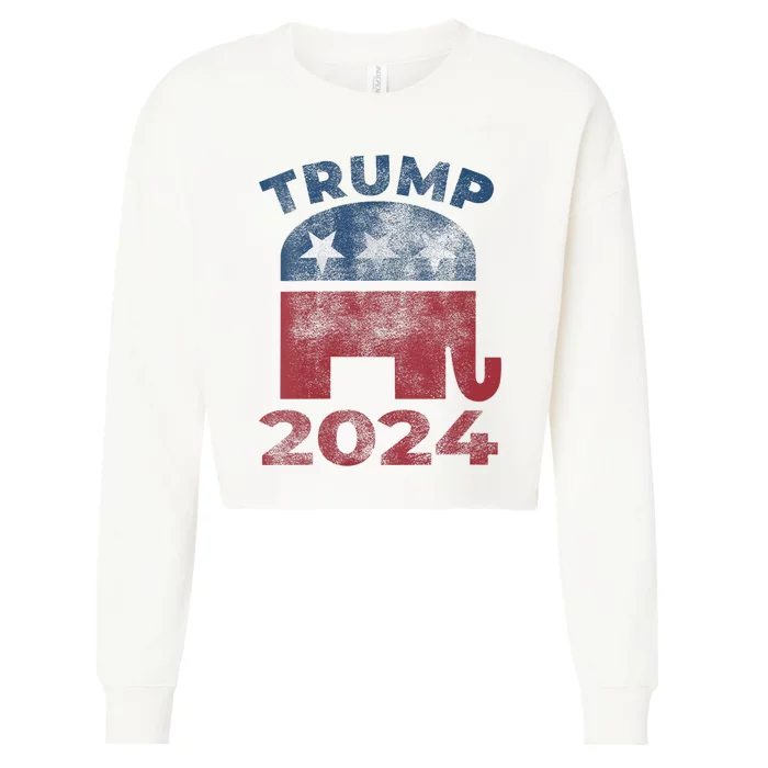 Donald Trump 2024 Vintage Trump 2024 Cropped Pullover Crew