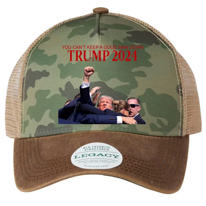 Donald Trump 2024 You CanT Keep A Good Man Down Legacy Tie Dye Trucker Hat