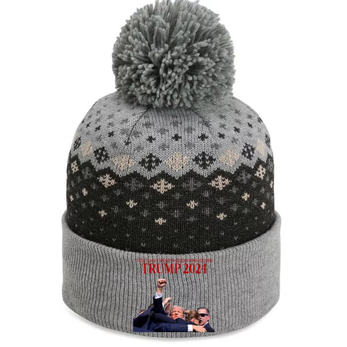 Donald Trump 2024 You CanT Keep A Good Man Down The Baniff Cuffed Pom Beanie