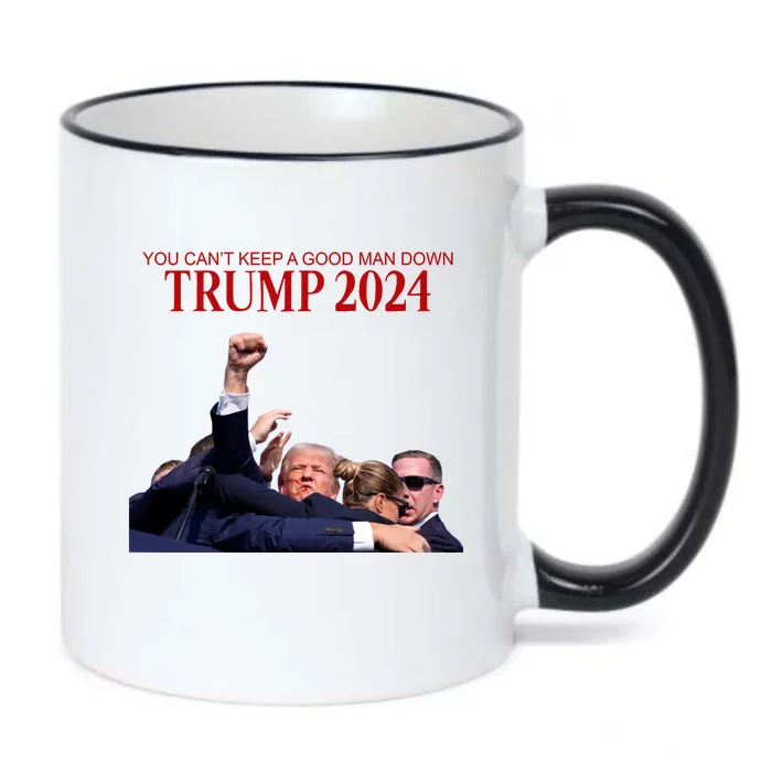 Donald Trump 2024 You CanT Keep A Good Man Down Black Color Changing Mug