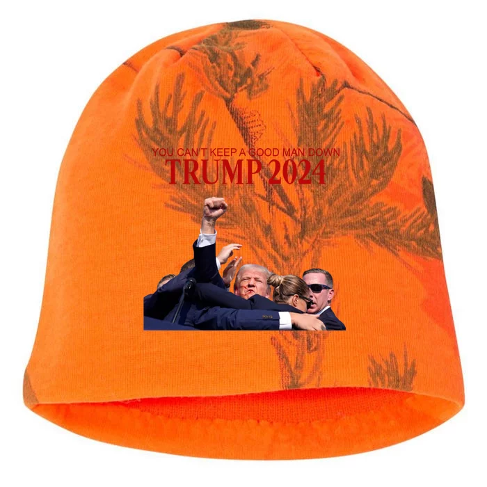 Donald Trump 2024 You CanT Keep A Good Man Down Kati - Camo Knit Beanie