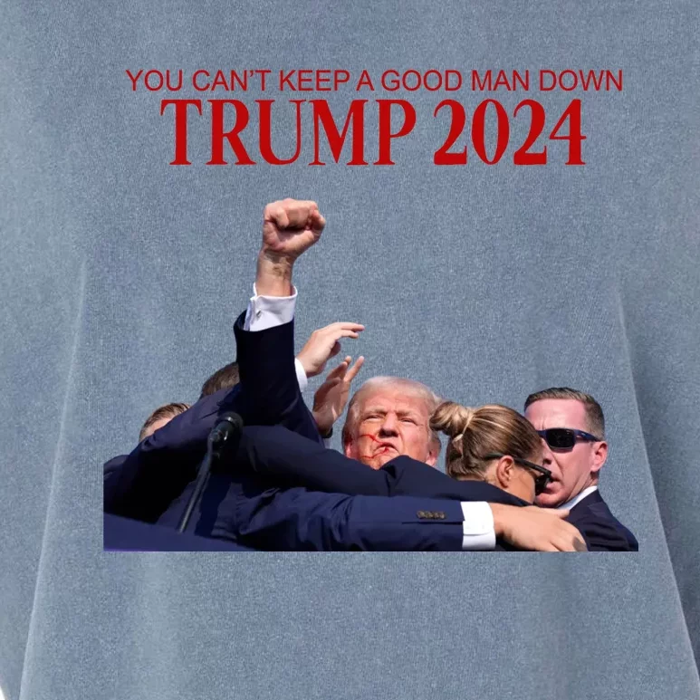 Donald Trump 2024 You CanT Keep A Good Man Down Garment-Dyed Women's Muscle Tee