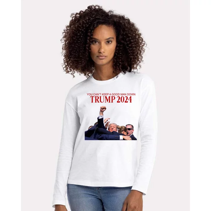 Donald Trump 2024 You CanT Keep A Good Man Down Womens Cotton Relaxed Long Sleeve T-Shirt