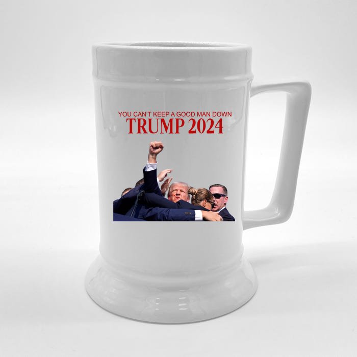 Donald Trump 2024 You CanT Keep A Good Man Down Front & Back Beer Stein