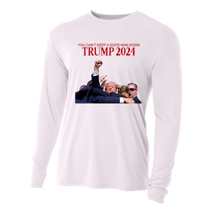 Donald Trump 2024 You CanT Keep A Good Man Down Cooling Performance Long Sleeve Crew