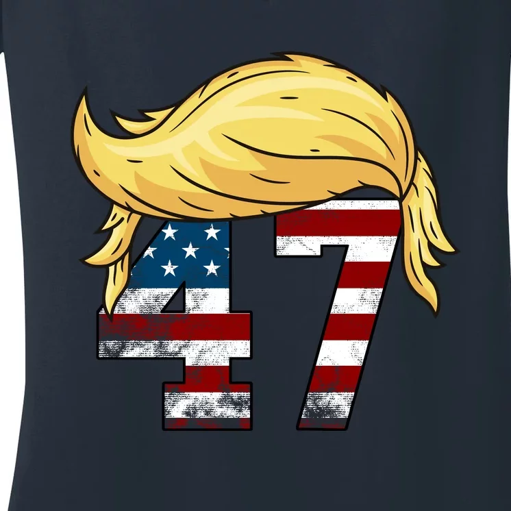 Donald Trump 2024 For President 47th President Trump Hair Women's V-Neck T-Shirt