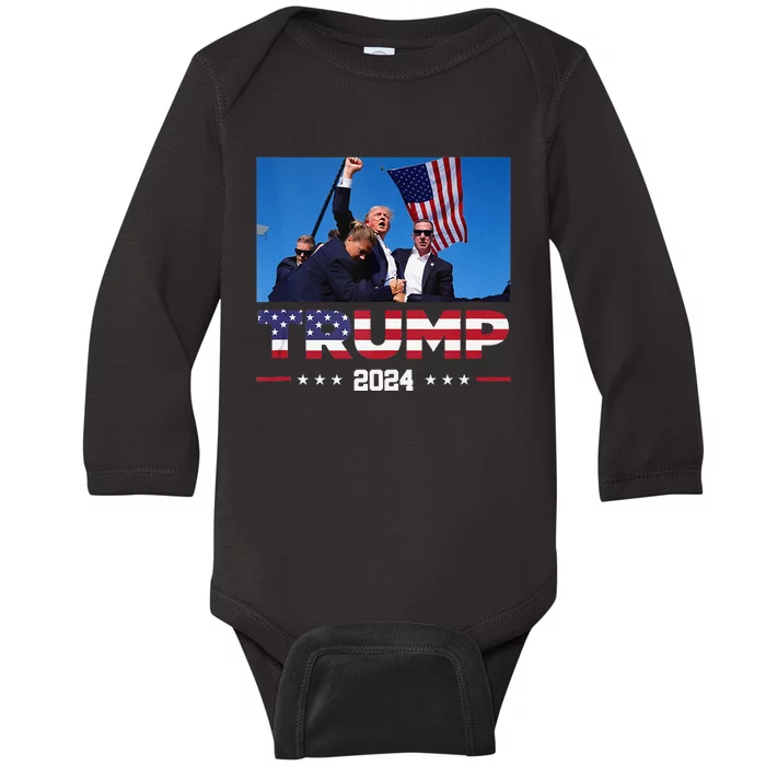 Donald Trump 2024 Survived Shooting At Election Rally Baby Long Sleeve Bodysuit