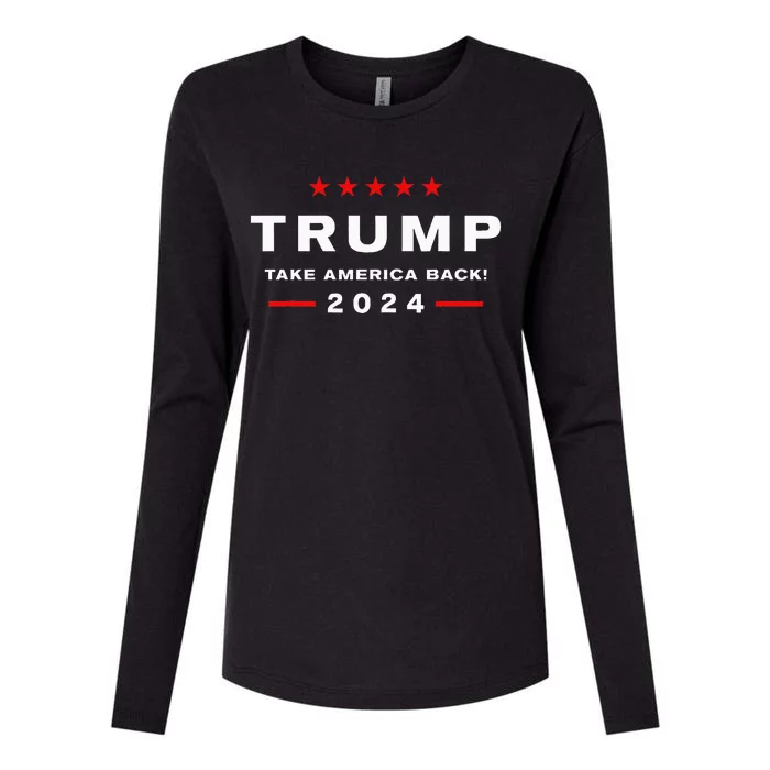 Donald Trump 2024 Take America Back Election Womens Cotton Relaxed Long Sleeve T-Shirt