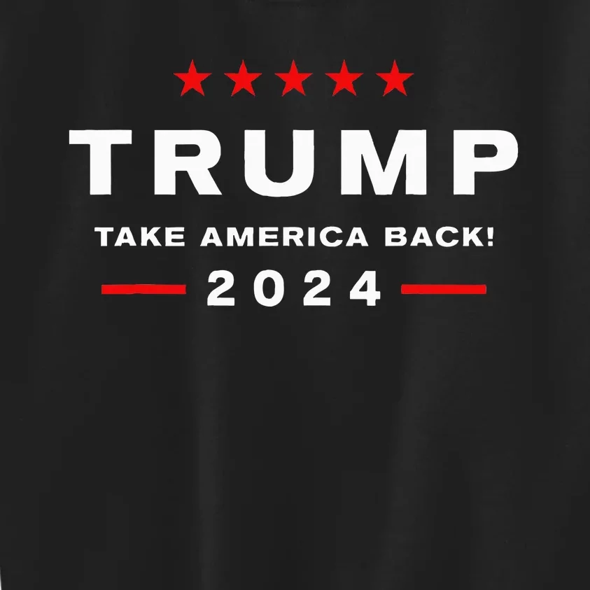 Donald Trump 2024 Take America Back Election Kids Sweatshirt