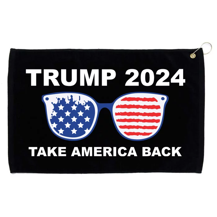 Donald Trump 2024 Take America Back Sunglasses American Flag Grommeted Golf Towel