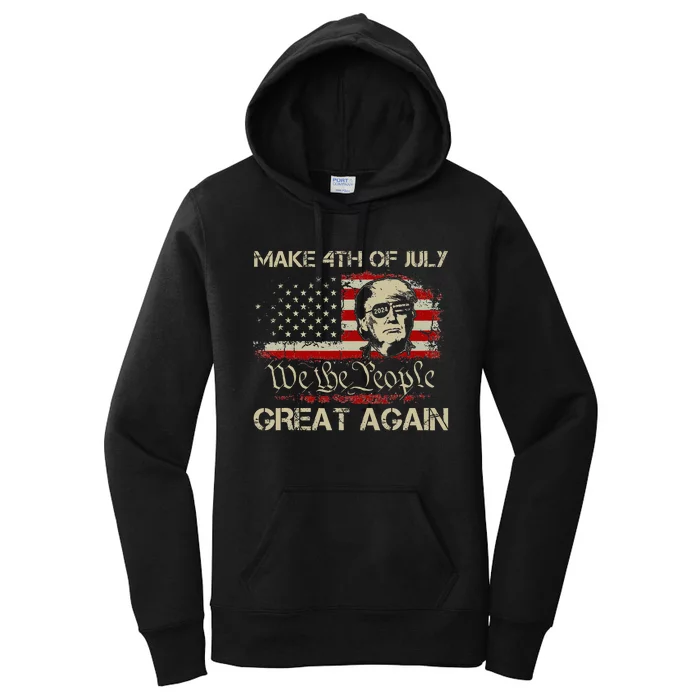 Donald Trump 2024 Make 4th Of July Great Again Women's Pullover Hoodie