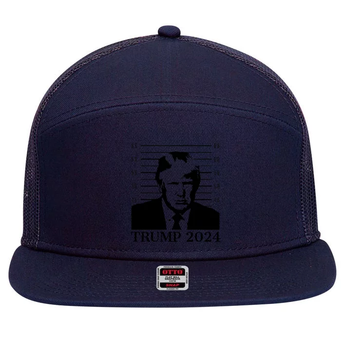 Donald Trump 2024 Mugshot Take America Back Usa 7 Panel Mesh Trucker Snapback Hat