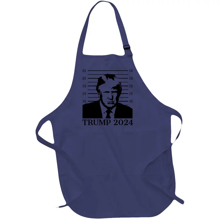 Donald Trump 2024 Mugshot Take America Back Usa Full-Length Apron With Pocket