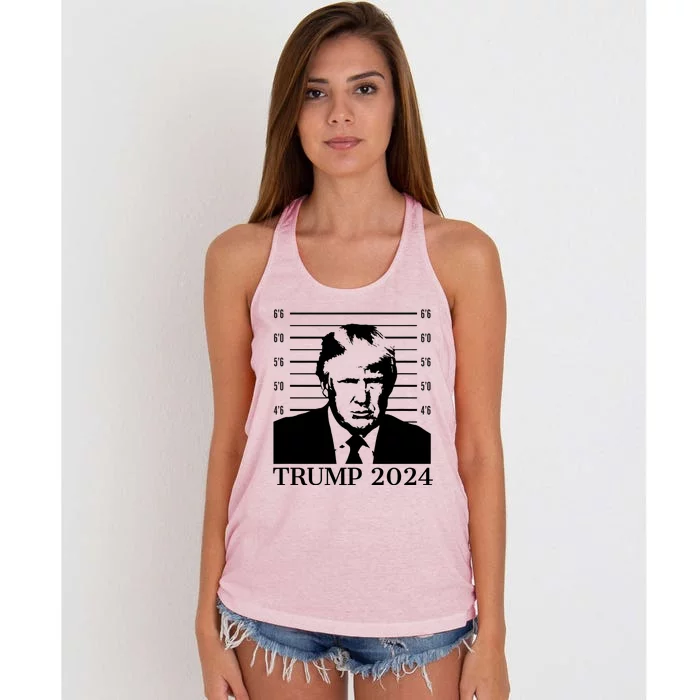 Donald Trump 2024 Mugshot Take America Back Usa Women's Knotted Racerback Tank