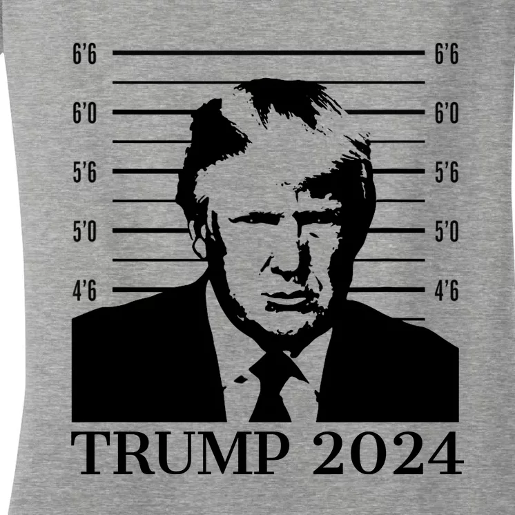 Donald Trump 2024 Mugshot Take America Back Usa Women's V-Neck T-Shirt