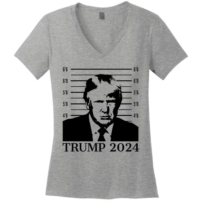 Donald Trump 2024 Mugshot Take America Back Usa Women's V-Neck T-Shirt