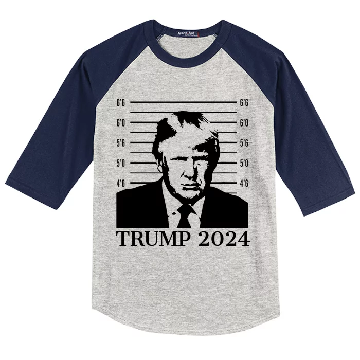 Donald Trump 2024 Mugshot Take America Back Usa Kids Colorblock Raglan Jersey