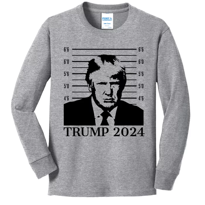 Donald Trump 2024 Mugshot Take America Back Usa Kids Long Sleeve Shirt