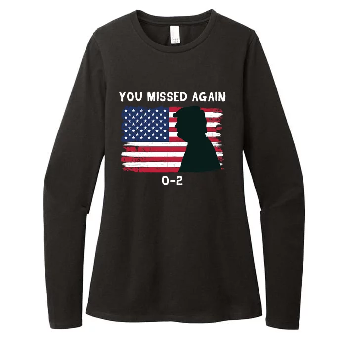 Donald Trump 2024 Missed Me Funny Conservative Womens CVC Long Sleeve Shirt