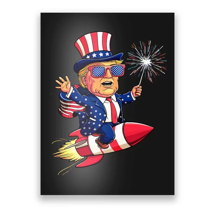 Donald Trump 2024 Happy Trump American Flag Poster