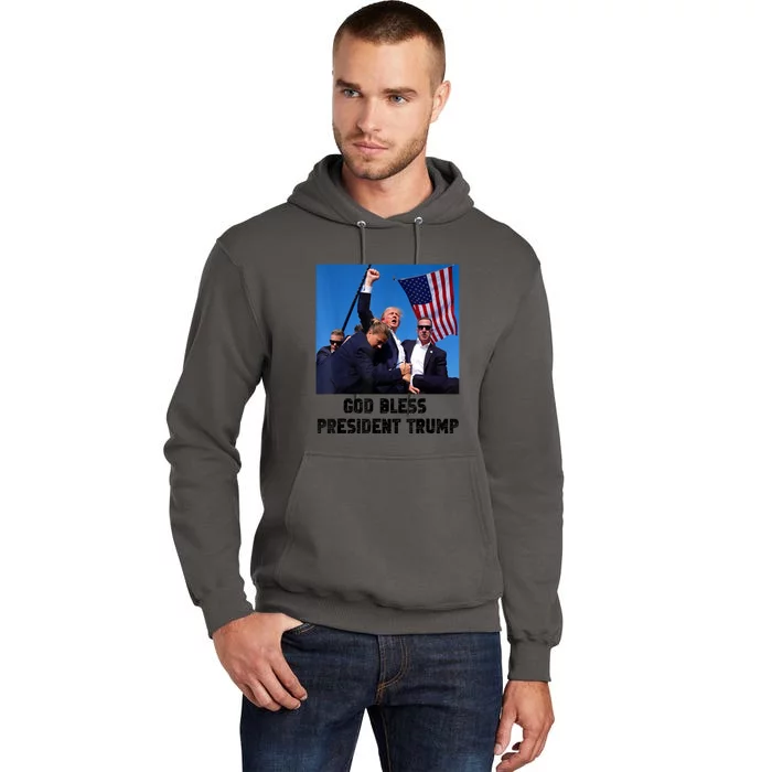 Donald Trump 2024 God Bless President Trump Gift Tall Hoodie