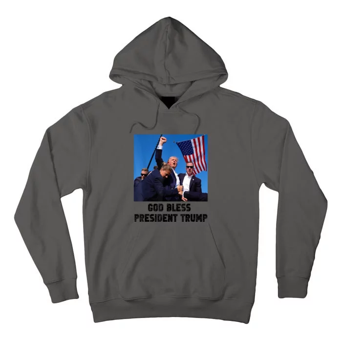 Donald Trump 2024 God Bless President Trump Gift Tall Hoodie