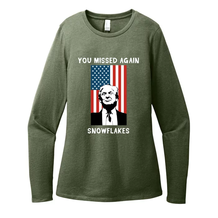 Donald Trump 2024 Missed Me Funny Conservative Womens CVC Long Sleeve Shirt