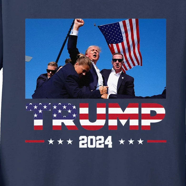 Donald Trump 2024 Survived Shot At Election Rally Kids Long Sleeve Shirt