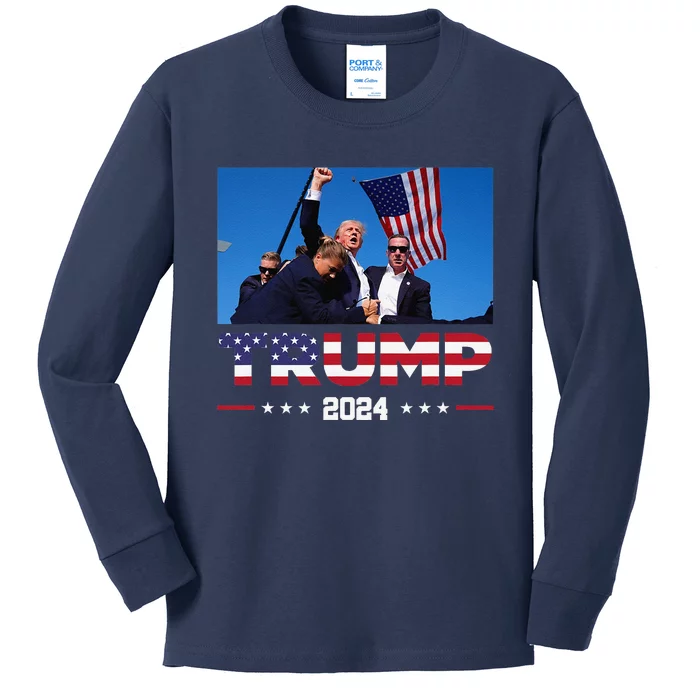 Donald Trump 2024 Survived Shot At Election Rally Kids Long Sleeve Shirt