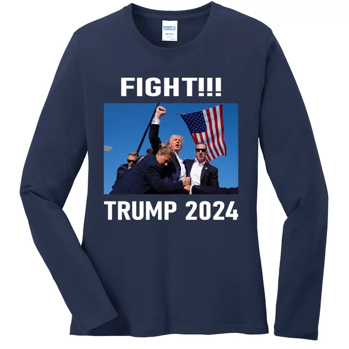 Donald Trump 2024 Fight Gift Ladies Long Sleeve Shirt