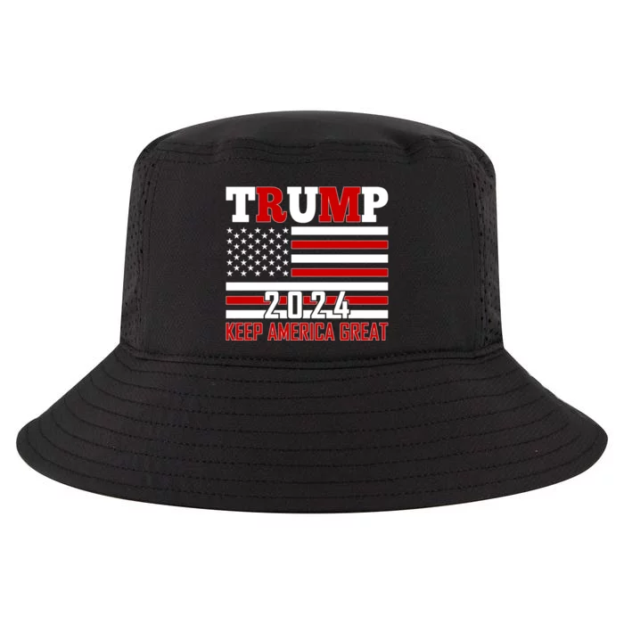 Donald Trump 2024 Keep America Great Usa Flag Cool Comfort Performance Bucket Hat