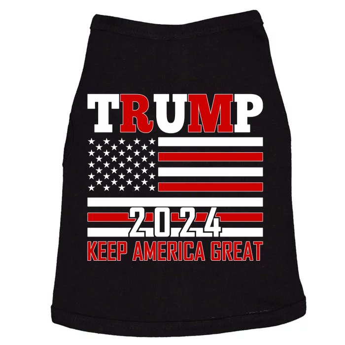 Donald Trump 2024 Keep America Great Usa Flag Doggie Tank