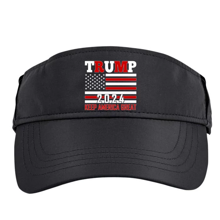 Donald Trump 2024 Keep America Great Usa Flag Adult Drive Performance Visor