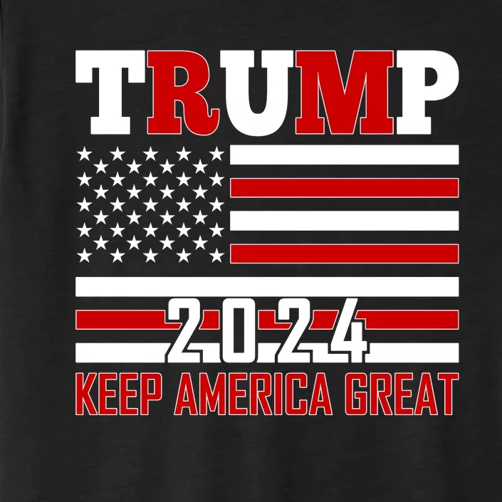 Donald Trump 2024 Keep America Great Usa Flag ChromaSoft Performance T-Shirt