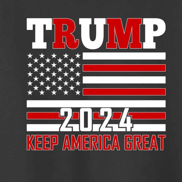 Donald Trump 2024 Keep America Great Usa Flag Toddler T-Shirt