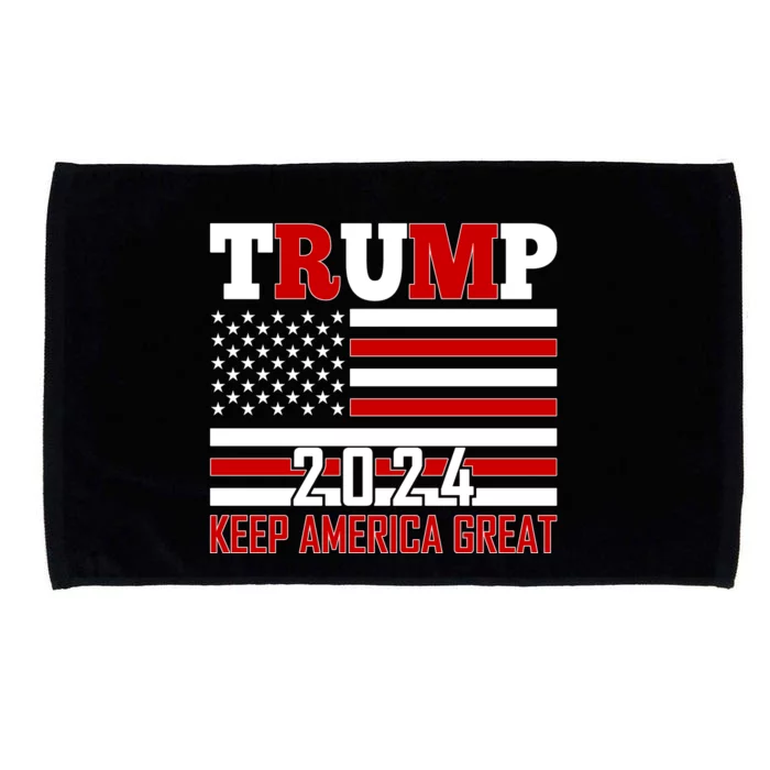 Donald Trump 2024 Keep America Great Usa Flag Microfiber Hand Towel