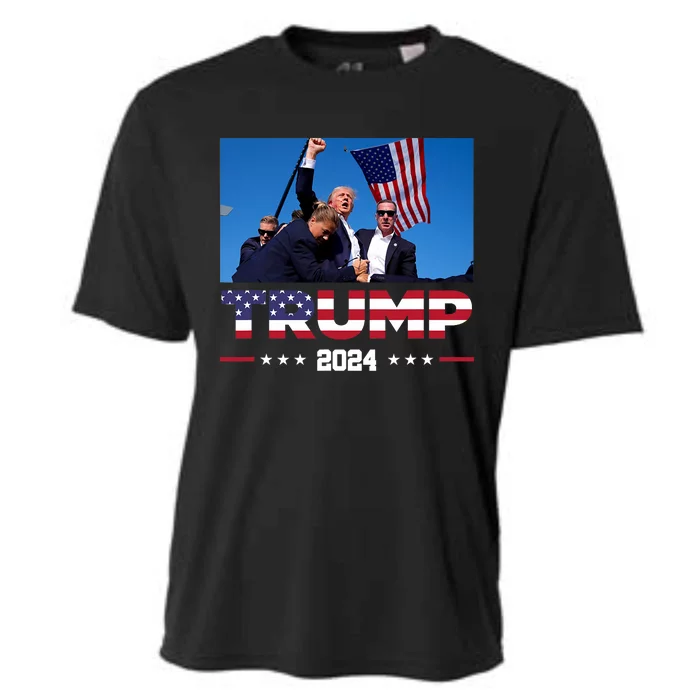 Donald Trump 2024 Survived Shot At Election Rally Cooling Performance Crew T-Shirt