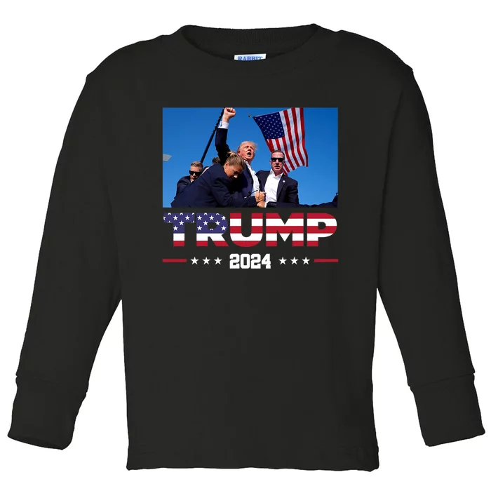 Donald Trump 2024 Survived Shot At Election Rally Toddler Long Sleeve Shirt