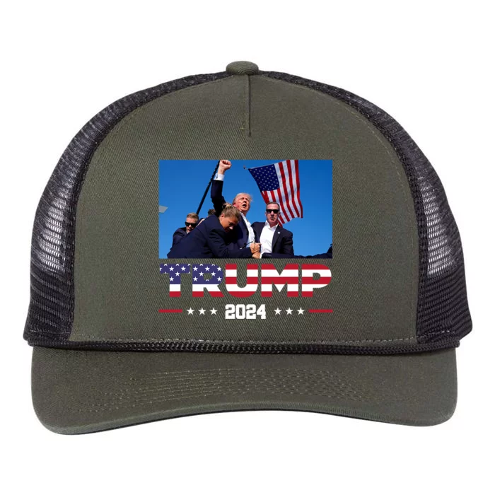 Donald Trump 2024 Survived Shot At Election Rally Retro Rope Trucker Hat Cap