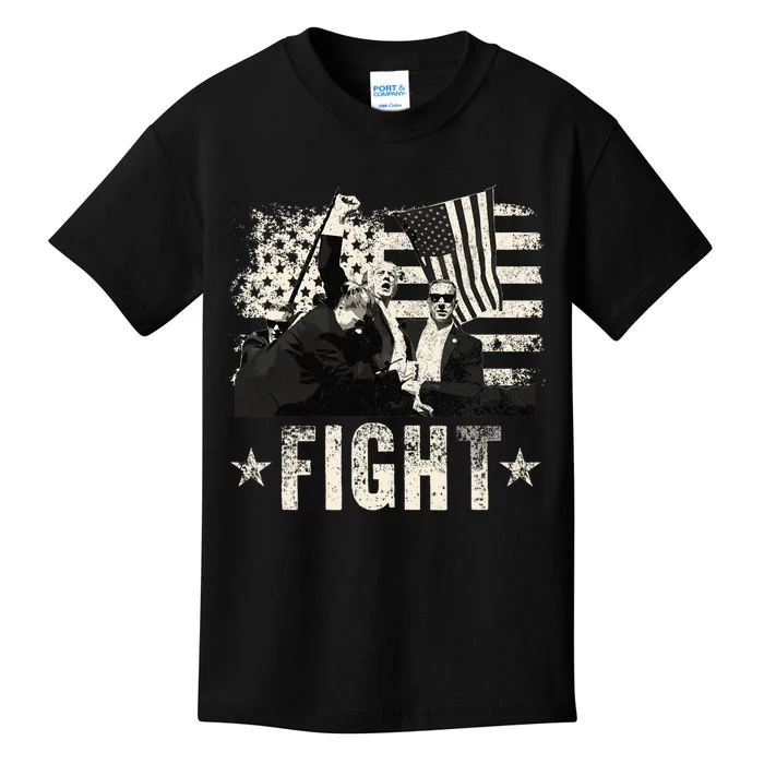 Donald Trump 2024 Fight Fight Fight Donald Trump Fist Pump Kids T-Shirt