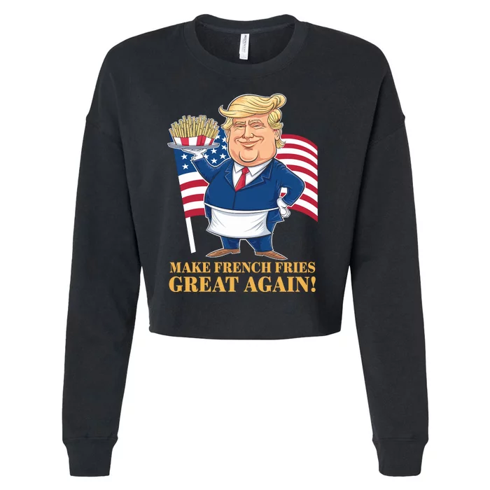 Donald Trump 2024 French Fry Make French Fries Great Again 2024 Magadonalds Cropped Pullover Crew