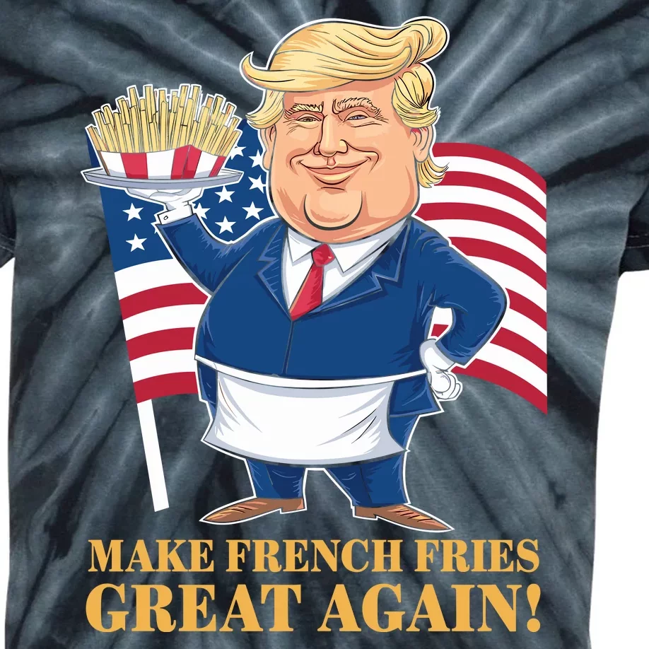 Donald Trump 2024 French Fry Make French Fries Great Again 2024 Magadonalds Kids Tie-Dye T-Shirt