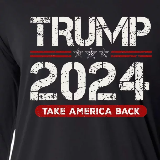 Donald Trump 2024 Take America Back Election Cooling Performance Long Sleeve Crew